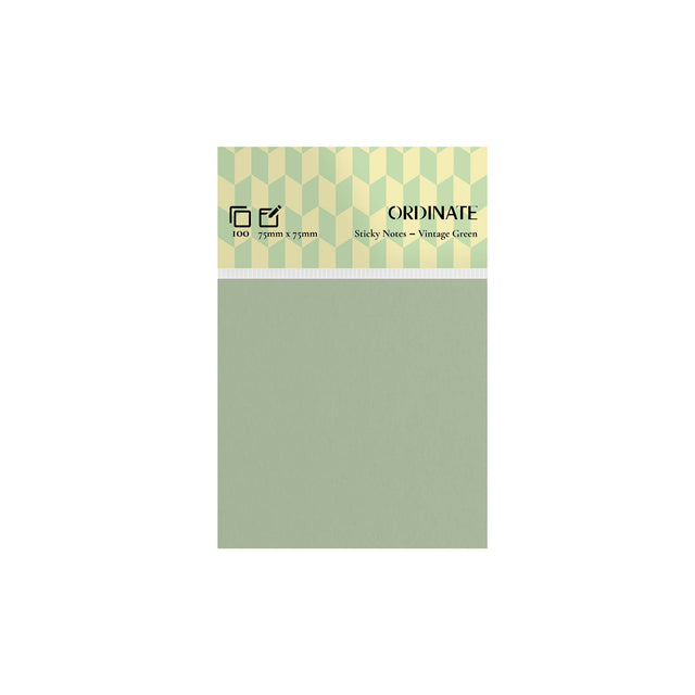 Vintage Green Sticky Notes - 75mm