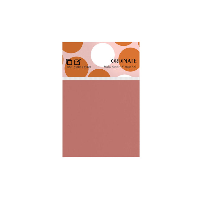 Vintage Red Sticky Notes - 75mm