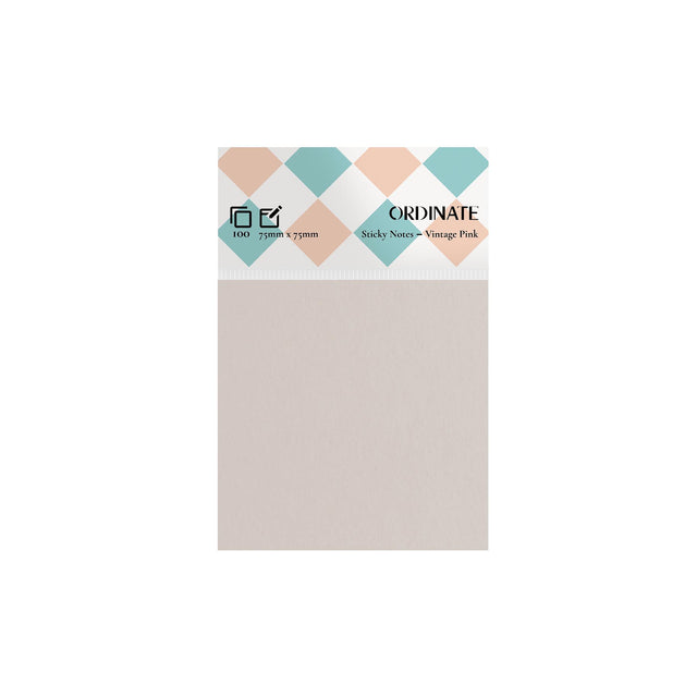 Vintage Pink Sticky Notes - 75mm