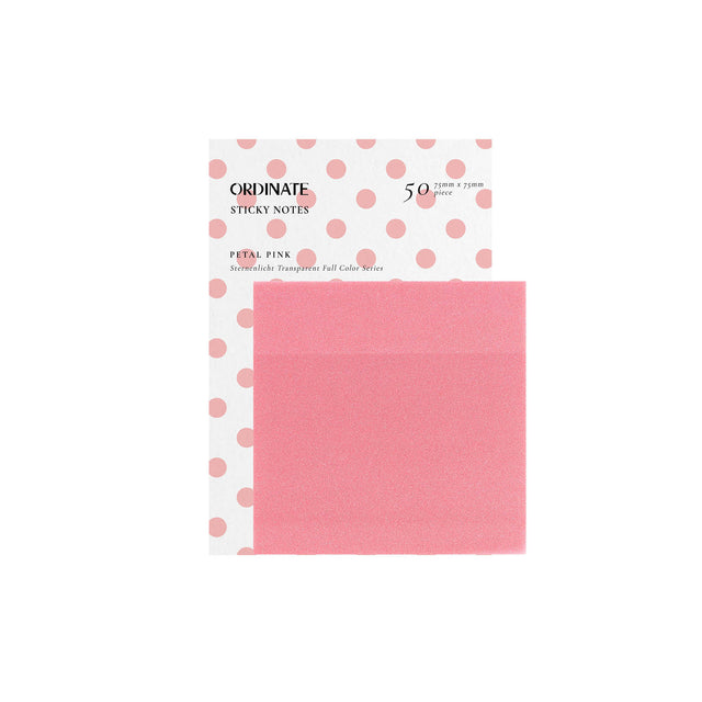 Petal Pink | Sternenlicht Transparent Sticky Notes - 75mm | 50 Blätter