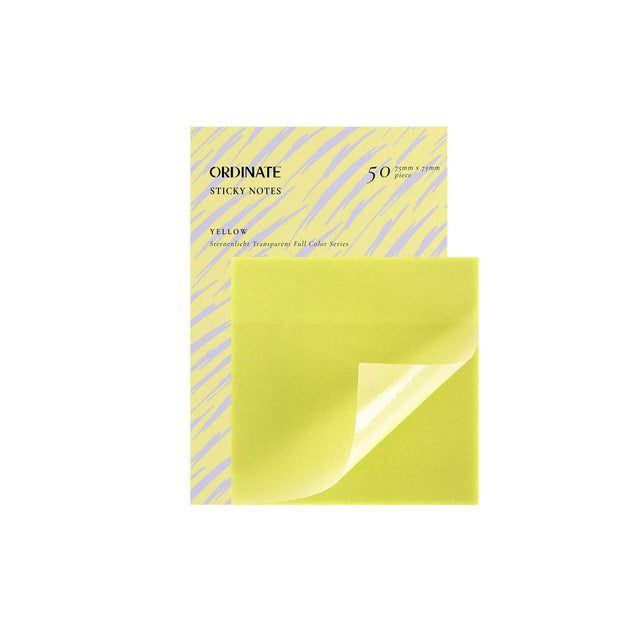 Yellow | Sternenlicht Transparent Sticky Notes - 75mm | 50 Blätter