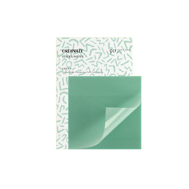 Green | Sternenlicht Transparent Sticky Notes - 75mm | 50 Blätter