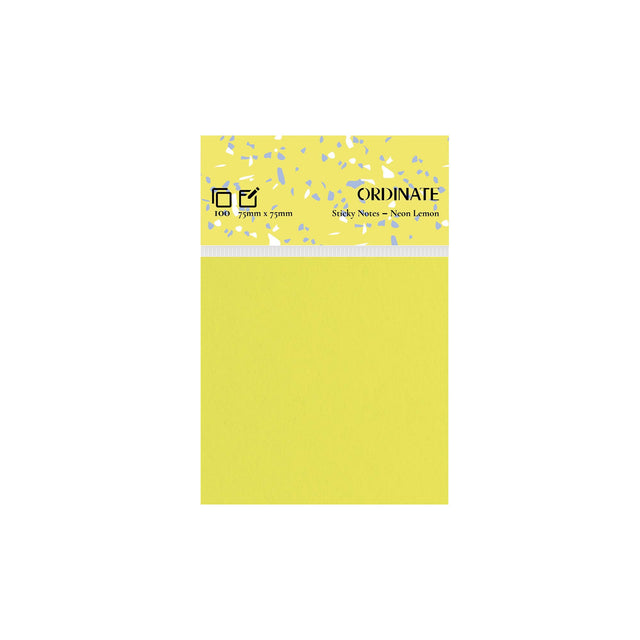 Neon Lemon Sticky Notes-Palette Collection 75mm x 75mm