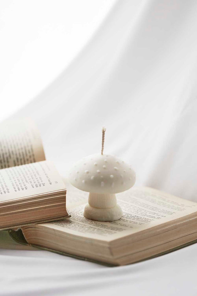 Ordinate Woodland Mushroom-02 | Handgefertigte Pilzkerze | Dekokerze aus Sojawachs & Bienenwachs | Cottagecore Wohndeko