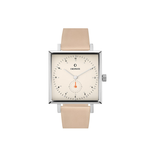 The Square | Beige Silber Watch