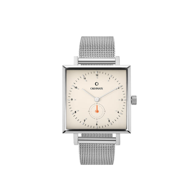 The Square | Beige Silber Watch