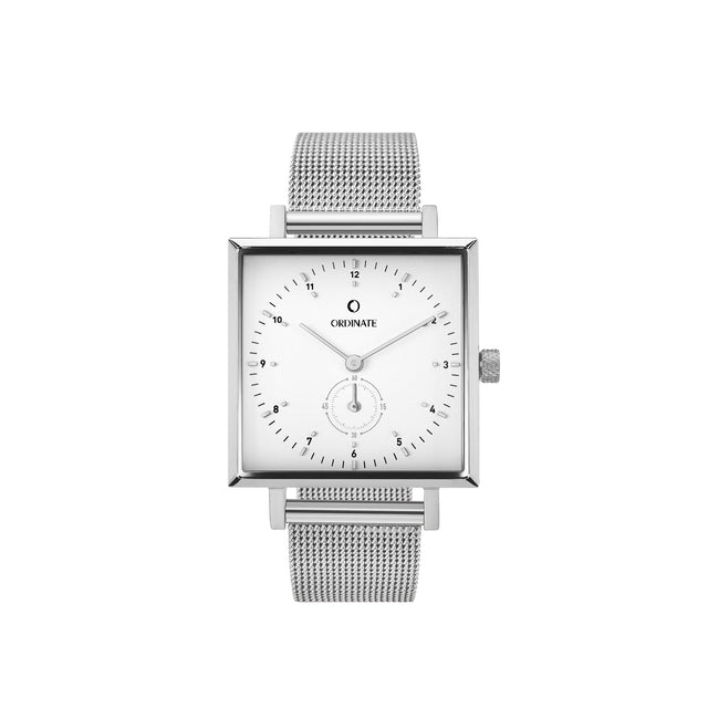 The Square | White Silver Watch